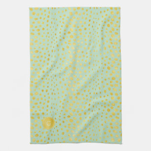 Paño De Cocina Estampado de cheetah con brillo de oro falso y mon
