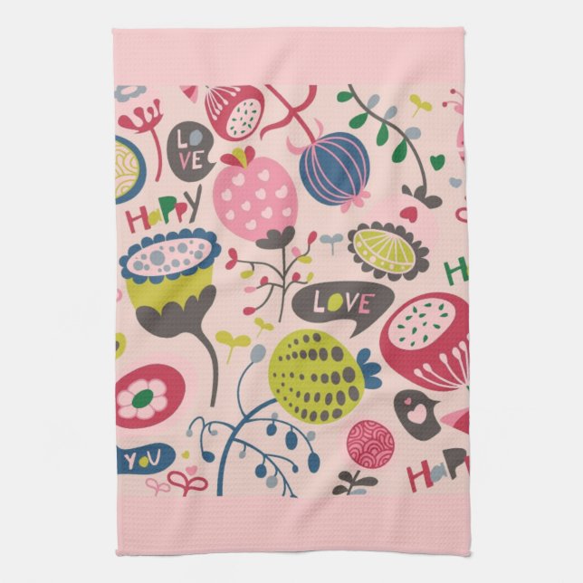 Paño De Cocina Estampado de flores (Vertical)