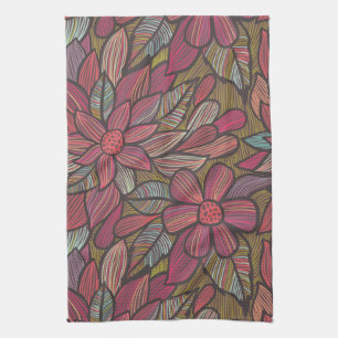 Paño De Cocina Estampado de flores 4