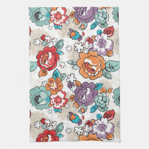 Paño De Cocina Estampado de flores abstracto 5 de la elegancia