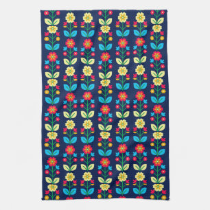 Paño De Cocina Estampado de flores colorido