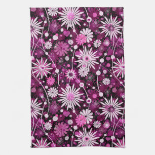 Paño De Cocina Estampado de flores de la tarjeta del día de San