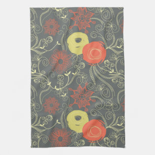Paño De Cocina Estampado de flores retro