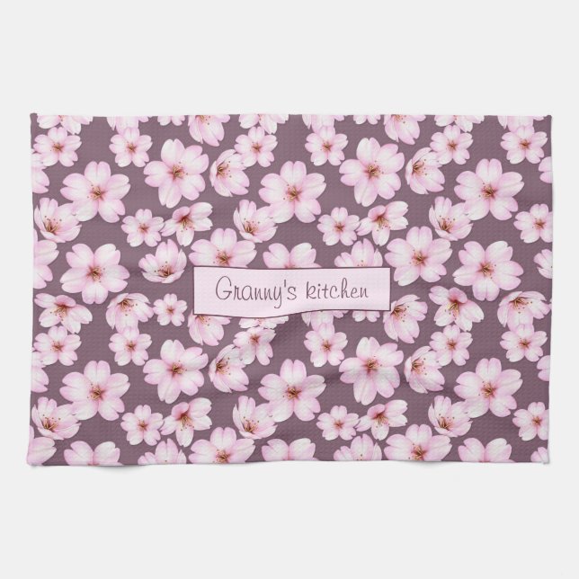 Paño De Cocina estampado de flores retro. La cocina de la (Horizontal)