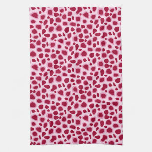 Paño De Cocina Estampado de leopardo - Burgundy y Rosa