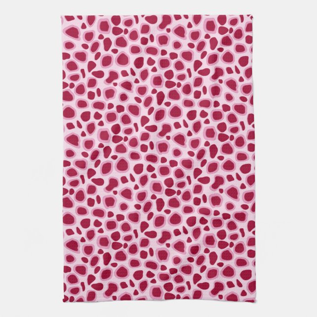 Paño De Cocina Estampado de leopardo - Burgundy y Rosa (Vertical)
