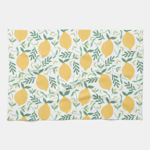 Paño De Cocina Estampado de limón amarillo de granja país brillan