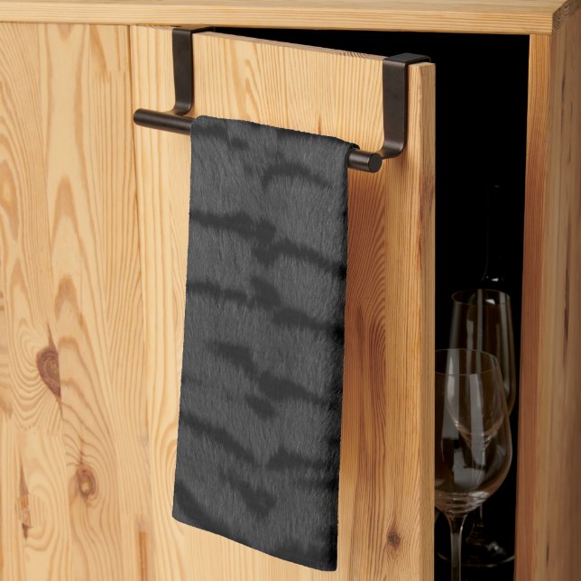 Paño De Cocina Estampado de piel de tigre gris (Pliegue de tercios)