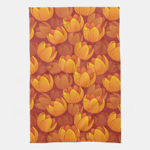 Paño De Cocina Estampado de plores de oro