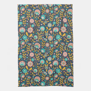 Paño De Cocina Estampado de plores del arte popular