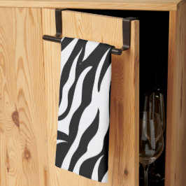 Paño De Cocina Estampado de rayas de cebra en blanco y negro Anim