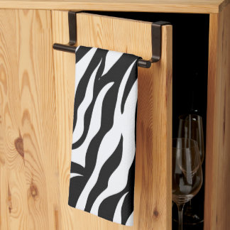 Paño De Cocina Estampado de rayas de cebra en blanco y negro Anim