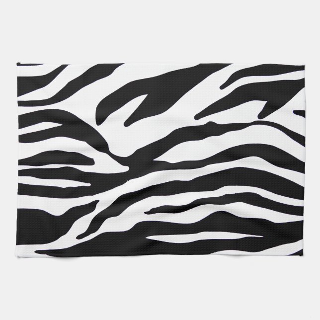 Paño De Cocina Estampado de zebra blanco y negro (Horizontal)
