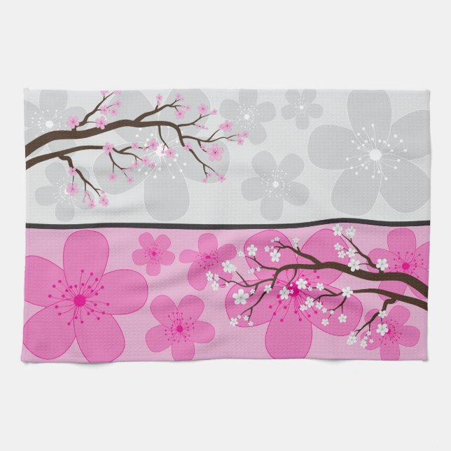 Paño De Cocina Estandartes de Flor de Cerezo (Horizontal)