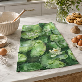 Paño De Cocina Estanque de acuarela tranquilo personalizado | Reg