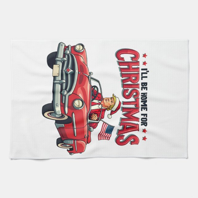 Paño De Cocina Estaré en casa para los Navidades que Trump ganó l (Horizontal)