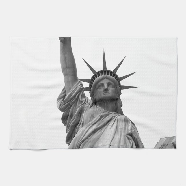 Paño De Cocina Estatua blanca y negra de la libertad (Horizontal)