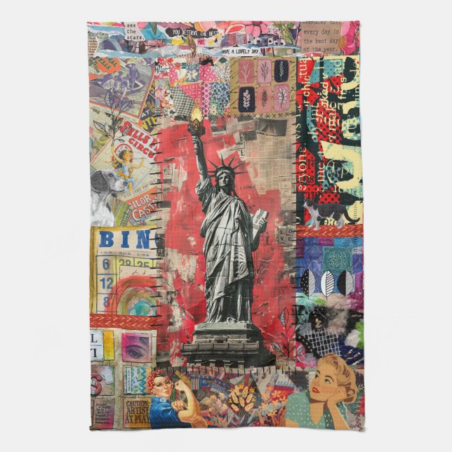 Paño De Cocina Estatua de la libertad: arte de la escuela de medi (Vertical)