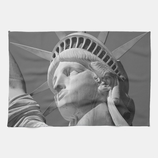 Paño De Cocina Estatua de la libertad en blanco y negro (Horizontal)