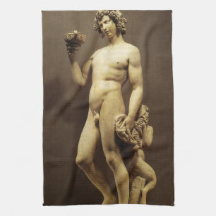 Paño De Cocina Estatua vintage del Renacimiento Baco de Miguel Án