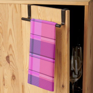 Paño De Cocina Estética de Cuadro Magenta Chic de Frambuesa