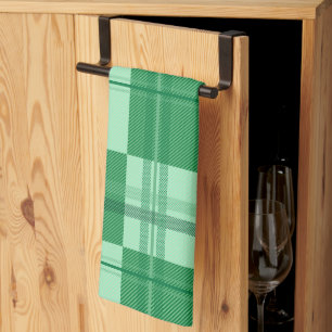 Paño De Cocina Estética de cuadros vibrantes de menta y amarillo