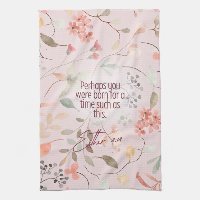 Paño De Cocina Esther 4:14 Biblia cristiana versus arte (Vertical)