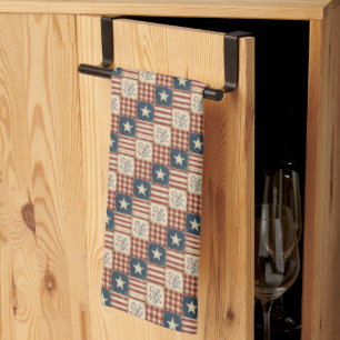Paño De Cocina Estilo Americano Patriótico Casa de Campo Rústica