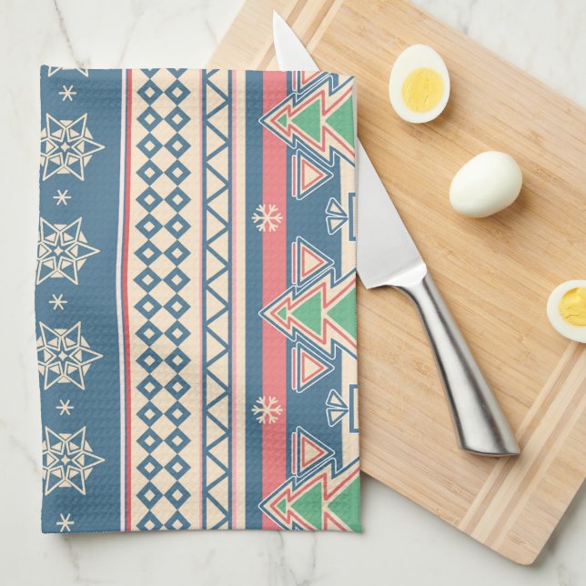 Paño De Cocina Estilo azteca de árbol de Navidad - Fiesta única (Doblado Cuarto)