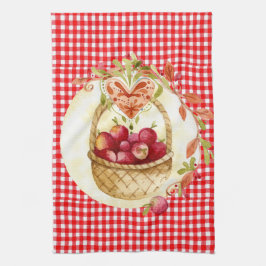 Paño De Cocina Estilo campestre de cosecha de manzanas con Gingha