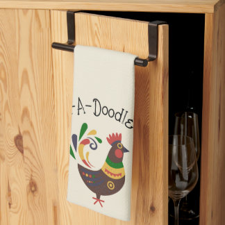 Paño De Cocina Estilo de arte popular "Gallo"