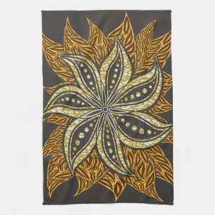 Paño De Cocina Estilo de Batik Floral Resumen Africano