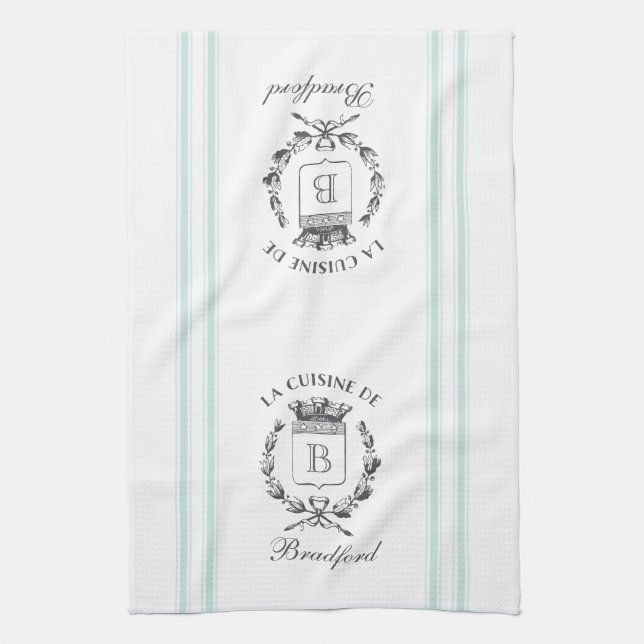 Paño De Cocina Estilo de cosecha francés Nombre personalizado y m (Vertical)