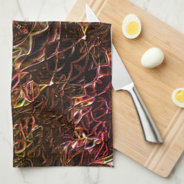 Paño De Cocina Estilo de espejado de neón marrón claro con líneas