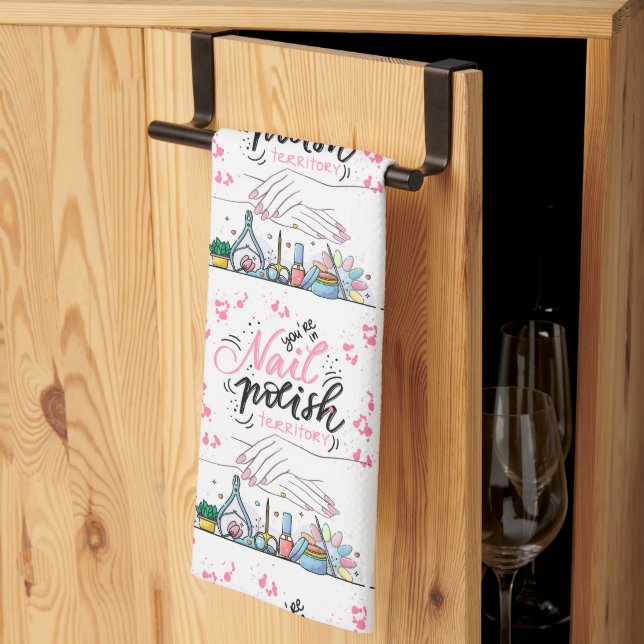 Paño De Cocina estilo decorativo de salón de uñas (Pliegue de tercios)