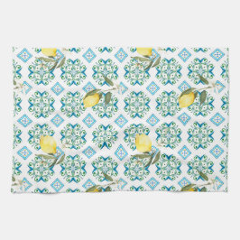 Paño De Cocina Estilo italiano,azulejos,majolica,limón ,Impresión