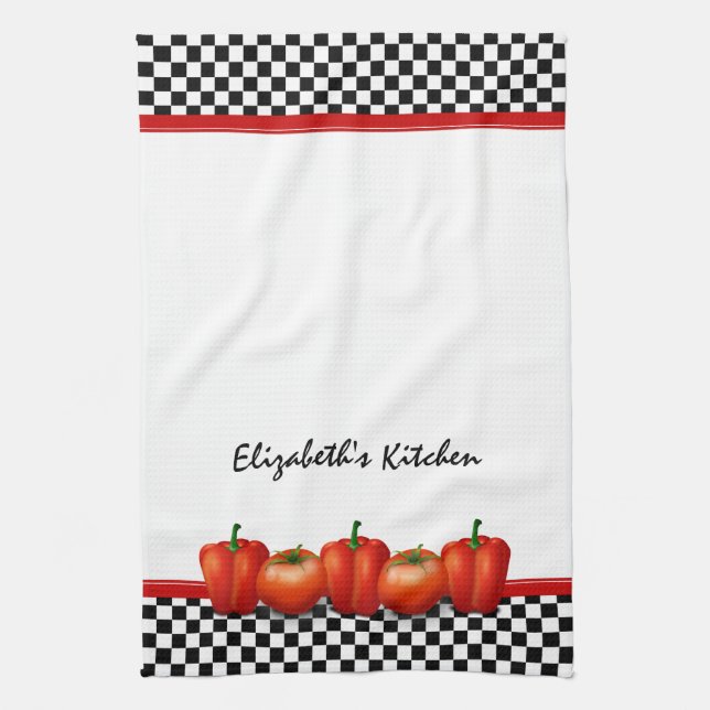 Paño De Cocina Estilo italiano de Pepper de Tomates Rojos persona (Vertical)