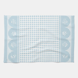 Paño De Cocina estilo retro vintage cielo azul polka punto scallo