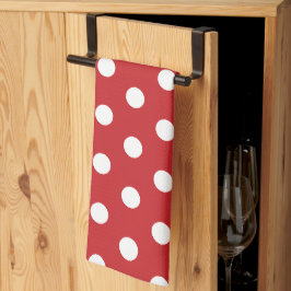 Paño De Cocina Estilo rojo con punto blanco sólido