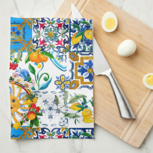 Paño De Cocina Estilo siciliano, arte de verano, delantal de limo