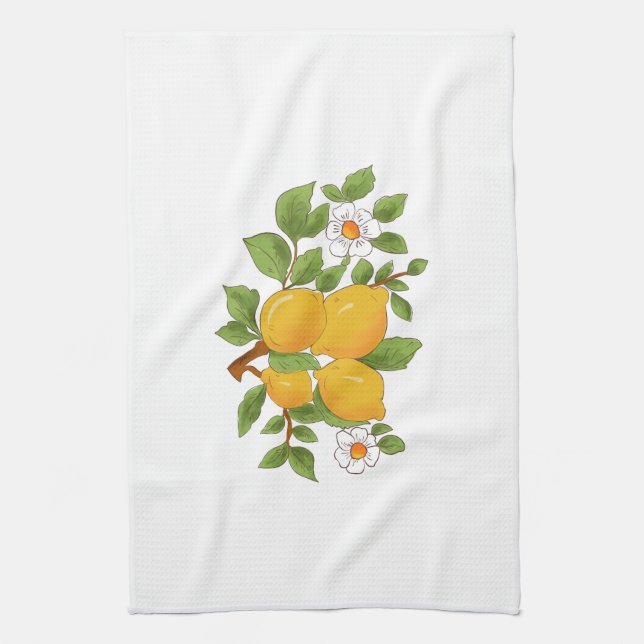 Paño De Cocina Estilo siciliano, mayólica, limones               (Vertical)