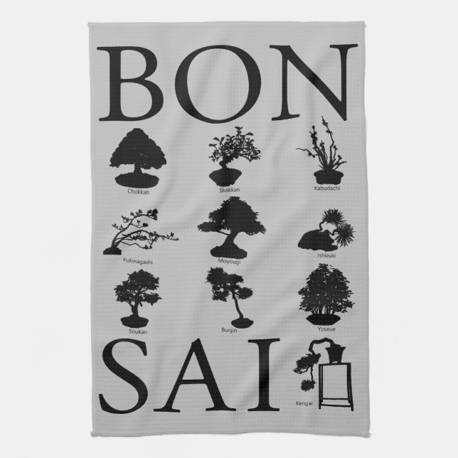 Paño De Cocina Estilos básicos del árbol Bonsai (Vertical)