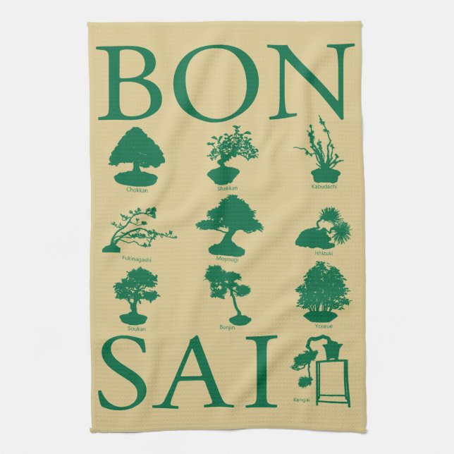 Paño De Cocina Estilos básicos del árbol Bonsai (Vertical)