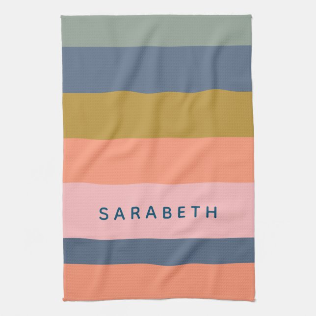 Paño De Cocina Estiloso Personalizado de rayas modernas Bonito de (Vertical)