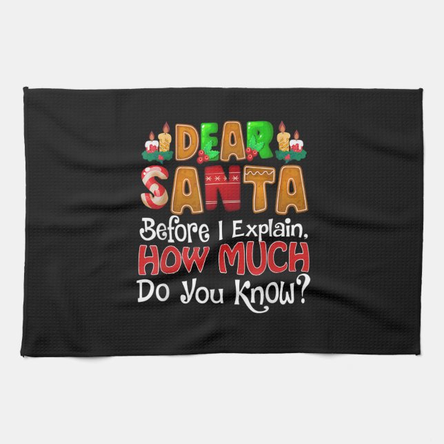 Paño De Cocina Estimado Papá Noel Puedo Explicar Citas De Navidad (Horizontal)