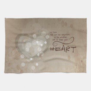 Paño De Cocina Estímulo Religioso del Corazón, Grunge