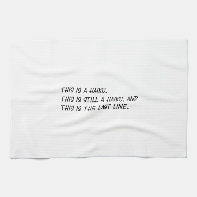 Paño De Cocina "Esto es poema divertido de un Haiku" - Meme (Horizontal)