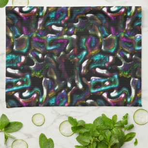 Paño De Cocina ¿Estofado de formas metálicas retorcidas y colorea