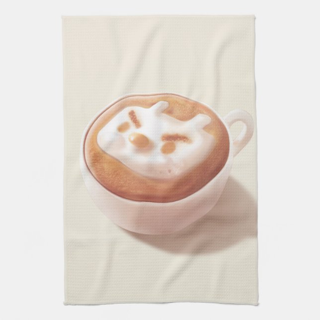 Paño De Cocina Estoy espumando con sentimientos - arte del café (Vertical)