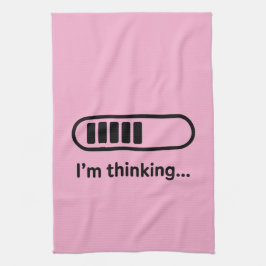 Paño De Cocina Estoy Pensando... Barra de Progreso Rosa Minimalis